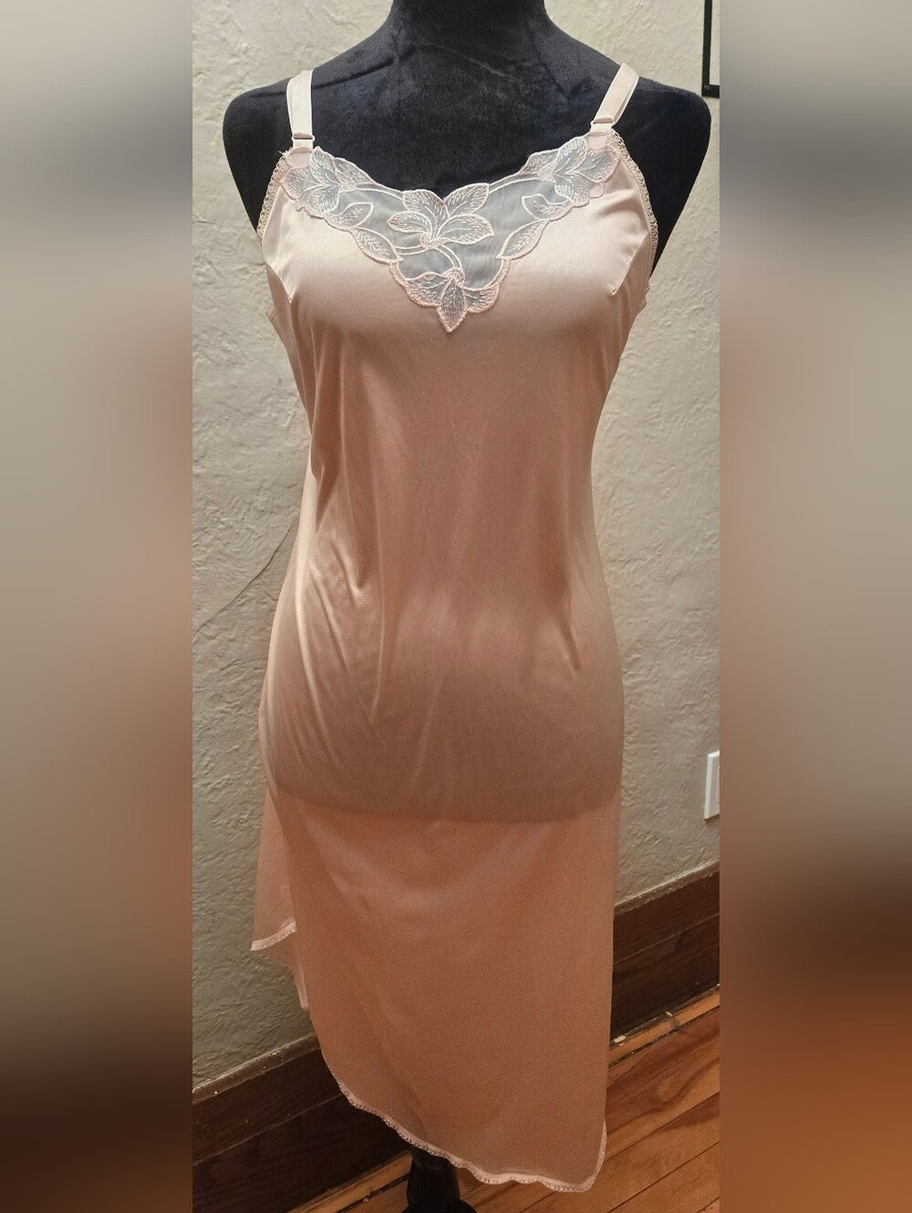 Vintage French Maid Eaton Pink Lace Full Slip Nightgown 36 Canada
